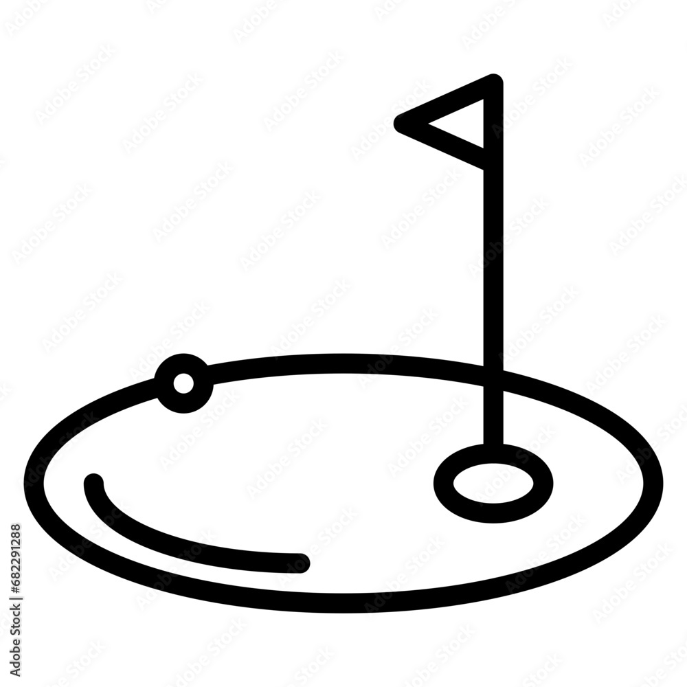 Golf Course Line Icon Golf Course Line Icon
