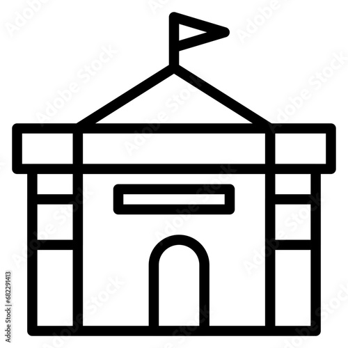 Local Accommodation Line Icon