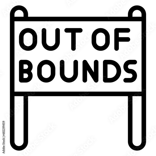 Out Of Bounds Line Icon
