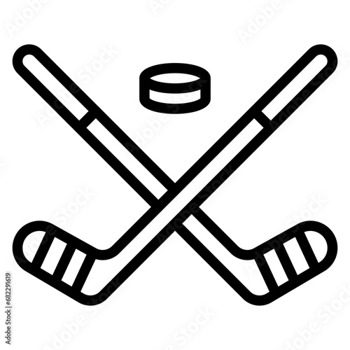 Ice Hockey Line Icon