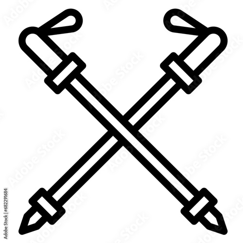 Ski Poles Line Icon