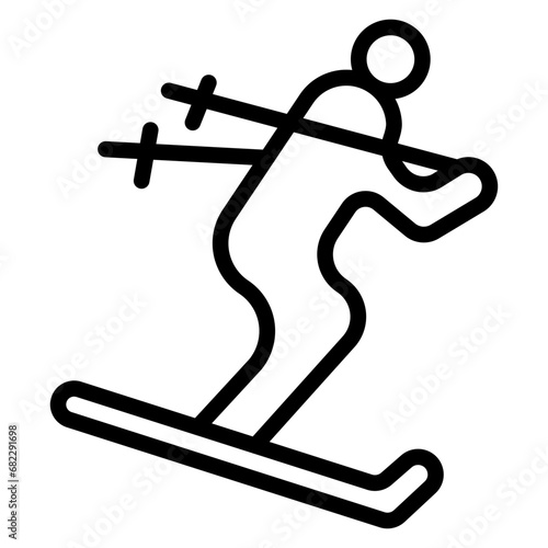 Ski Run Line Icon