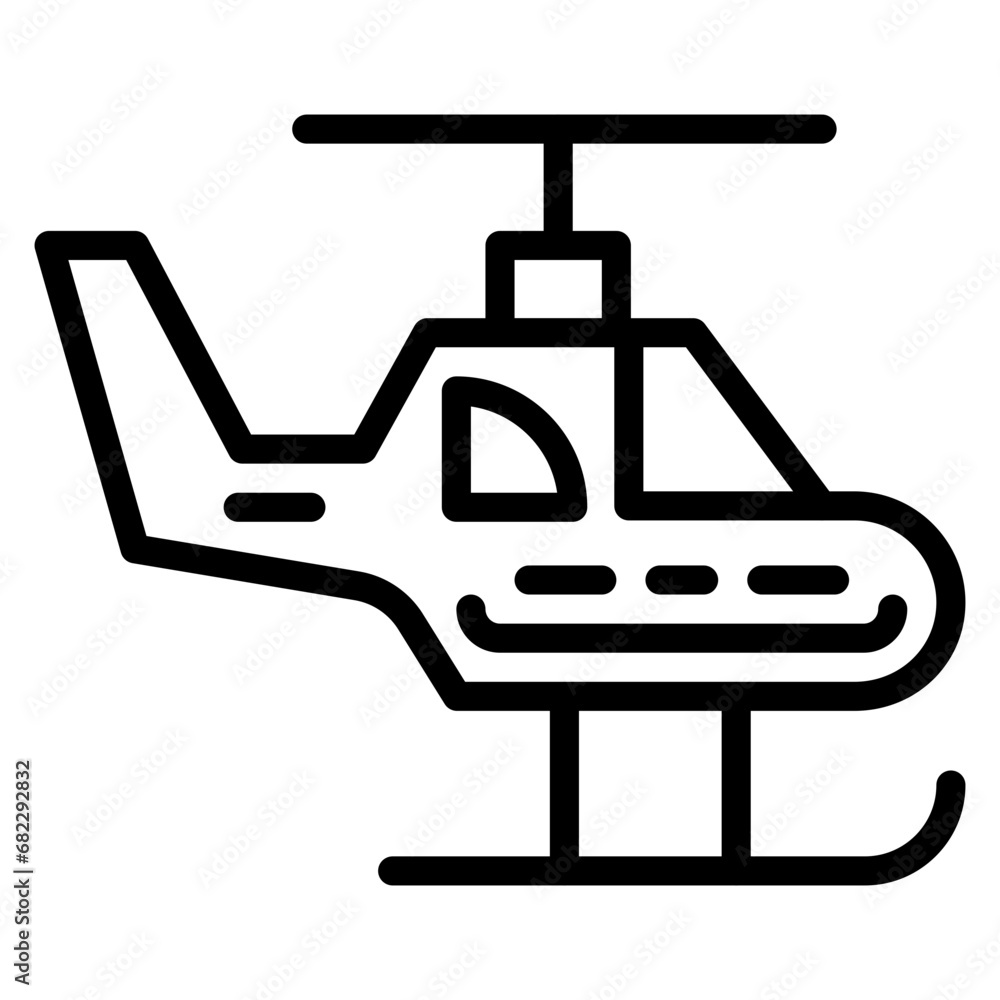 Helicopter Line Icon Helicopter Line Icon