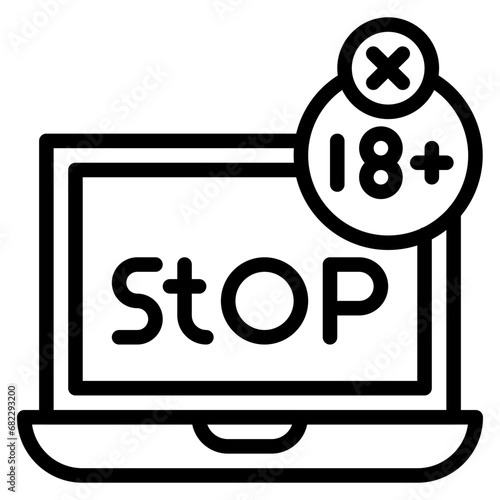 Pornography Addiction Line Icon
