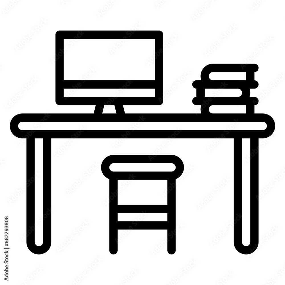 Dedicated Desk Line Icon Dedicated Desk Line Icon