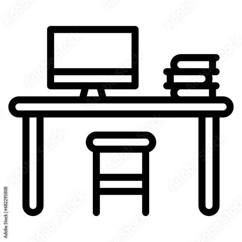 Dedicated Desk Line Icon