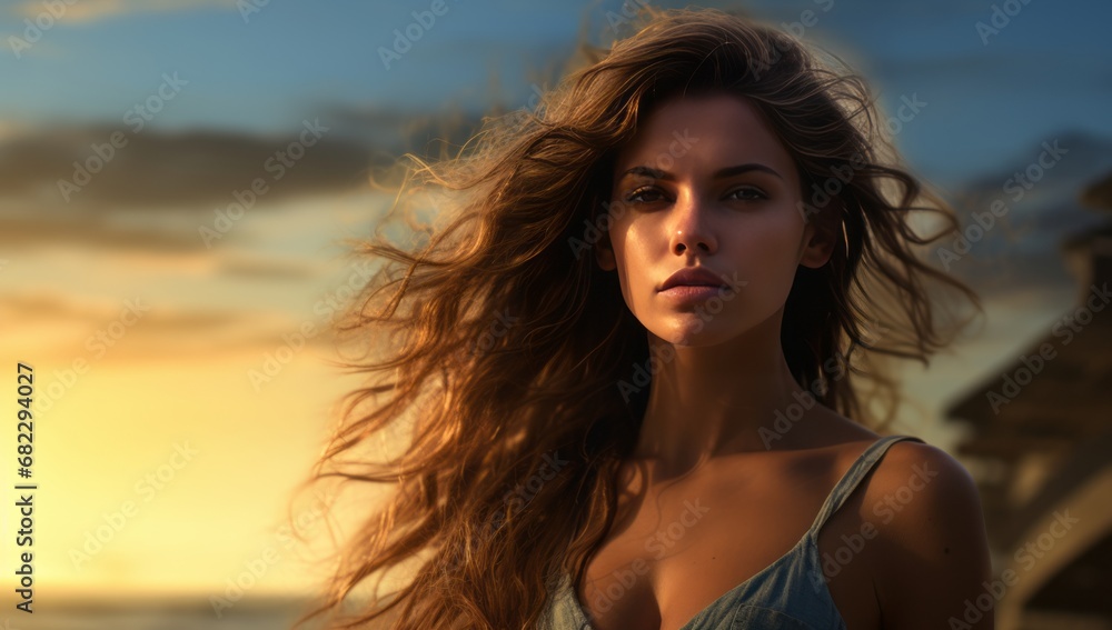 A Serene Beauty Embracing the Majestic Ocean Waves A Serene Beauty Embracing the Majestic Ocean Waves