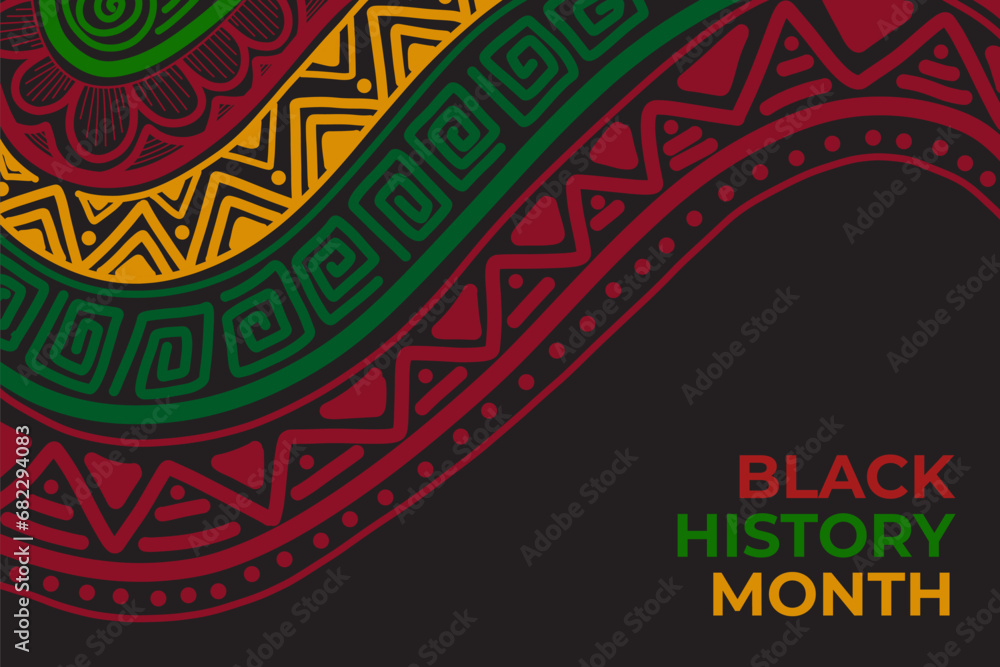 hand drawn black history month background - obrazy, fototapety, plakaty 