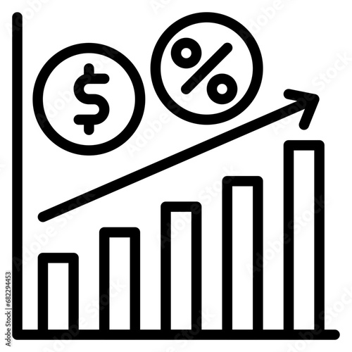 Floating Interest Rate Line Icon