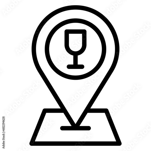 Bar Location Line Icon