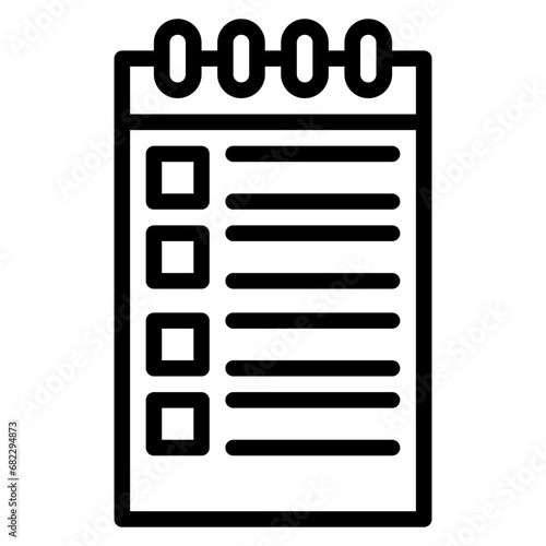 Notepad Line Icon