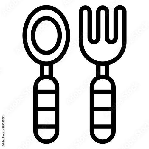 Baby cutlery Line Icon