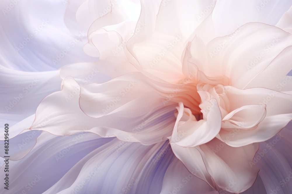  a close up of a white flower with blue and pink swirls in the middle of the petals and the center of the flower in the middle of the petals.