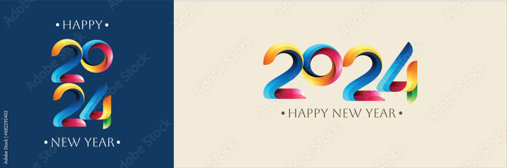 Happy New Year 2024. festive realistic decoration. Celebrate 2024 party on a red background Free Vector Happy New Year 2024. festive realistic decoration. Celebrate 2024 party on a red background Free Vector