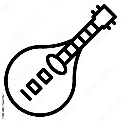 Mandolin Line Icon