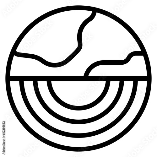 Earth Layers Line Icon