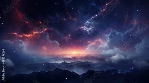 Milky way galaxy background, cinematic lighning photo