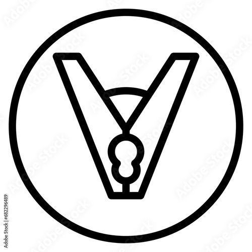 Clothespin Line Icon