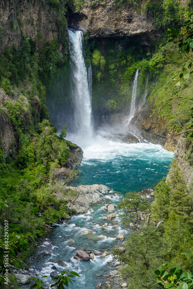 Siete Tazas Wasserfälle im Reserva Nacional Radal Siete Tazas in Chile, Südamerika Siete Tazas Wasserfälle im Reserva Nacional Radal Siete Tazas in Chile, Südamerika