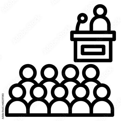 Public Speaking Line Icon