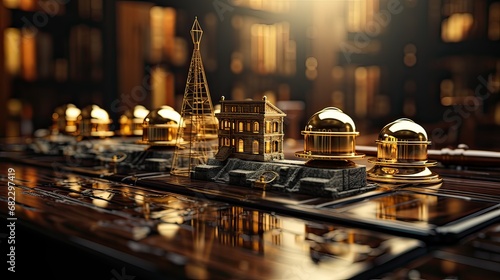 Model of the city of Paris on the table. 3d rendering photo