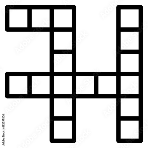 Crossword Line Icon