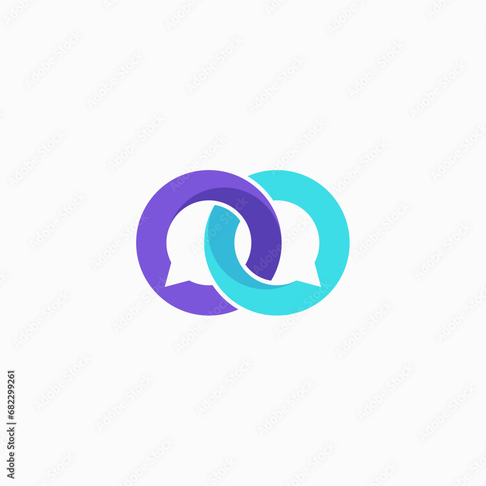 BUBBLE CHAT , INFINITY CHAT OR STORY LOGO MODERN BUBBLE CHAT , INFINITY CHAT OR STORY LOGO MODERN