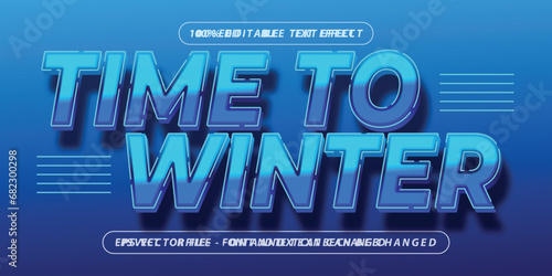 time to winter editable text effect