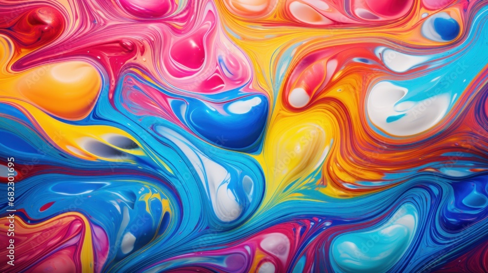 This photo captures the beauty of swirling, colorful liquids that resemble a marble pattern. This photo captures the beauty of swirling, colorful liquids that resemble a marble pattern.