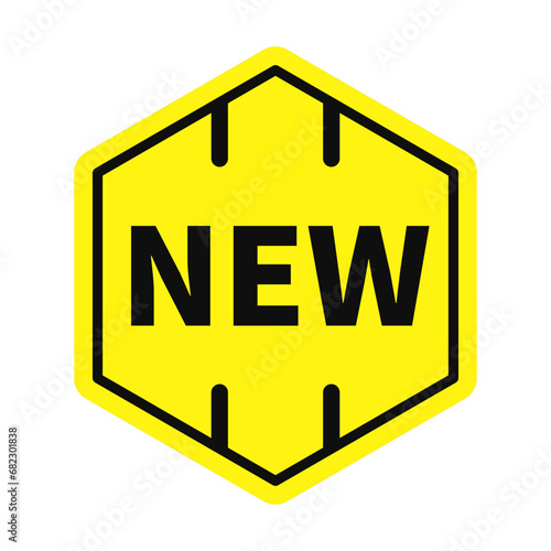 New In Yellow Black Hexagonal Shape For Advertisement Business Marketing Information
