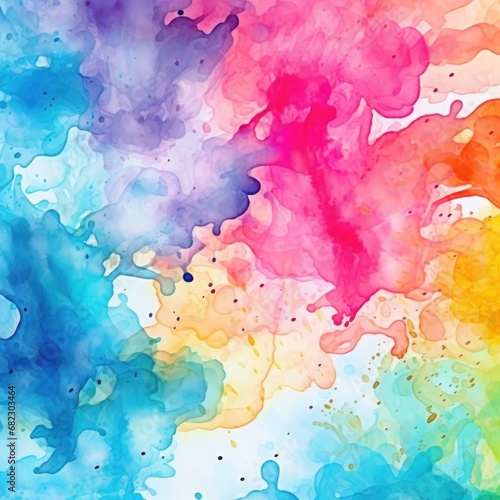 his abstract background features a playful splash of watercolor