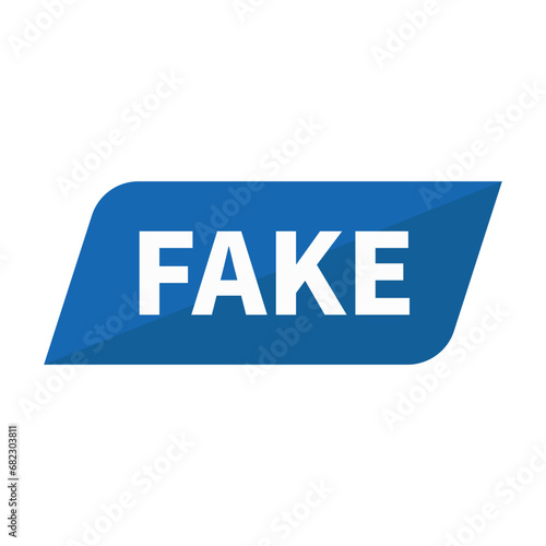 Fake In Blue Parallelogram Shape For Sign Information Announcement

