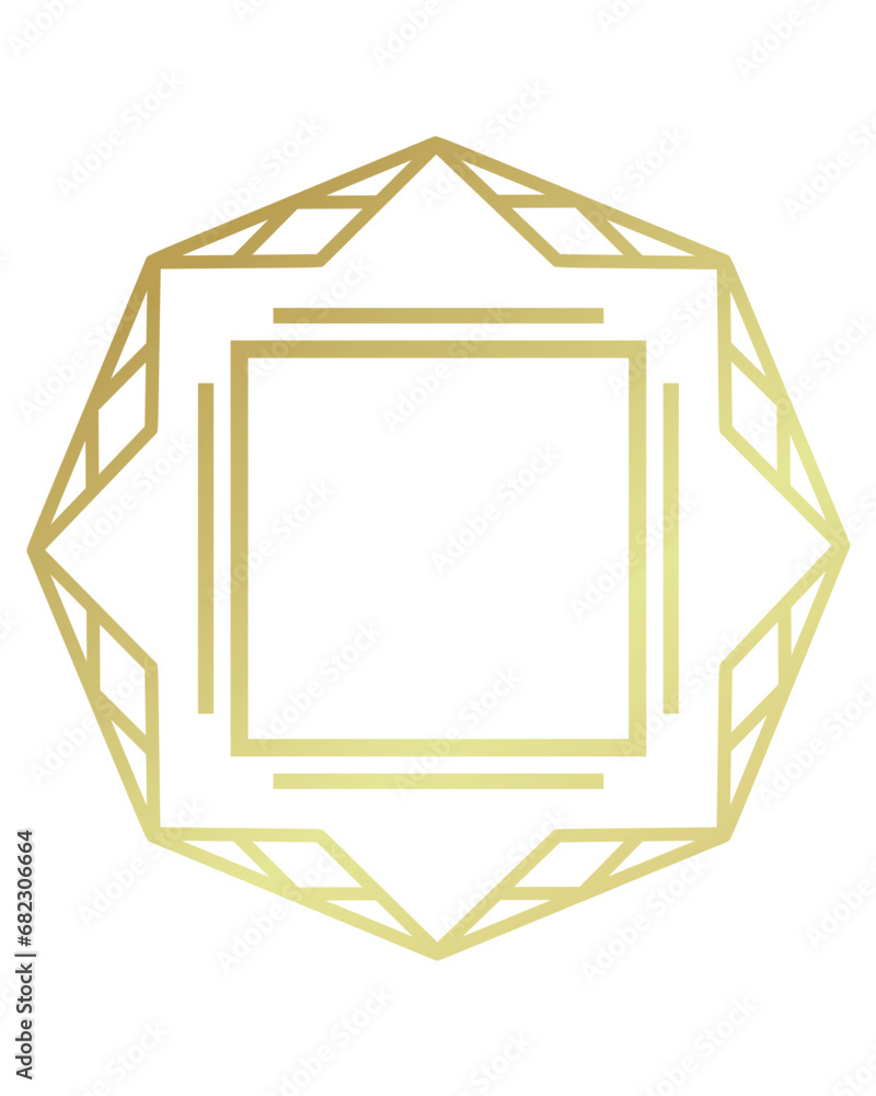 Luxury golden geometric shape frame illustration Luxury golden geometric shape frame illustration