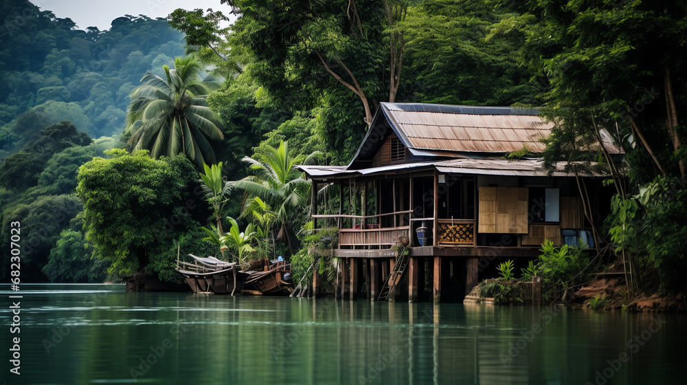 Obraz premium house on the river