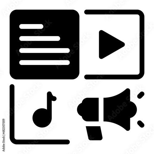 storytelling glyph icon