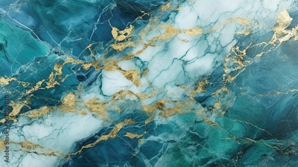 Stone marble texture background ultramarine blue and gold. Patterned natural of abstract wall marble