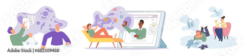 Hypnosis vector illustration. Hypnosis can help individuals overcome mental obstacles The minds influence on mental health is key focus in psychotherapy Hypnosis sessions provide safe space