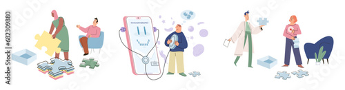 Psychoanalysis vector illustration. Psychoanalysis provides comprehensive understanding persons mental and emotional state Psychological health is integral to overall wellbeing and fulfilling life