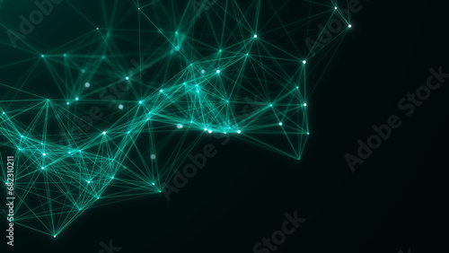 Network connection structure. Technology connect big data. Science background. Business futuristic backdrop. 3D rendering.