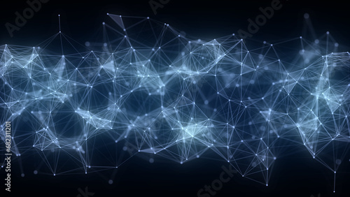 Network connection structure. Technology connect big data. Science background. Business futuristic backdrop. 3D rendering.