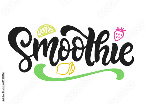 Smoothie bar logo badge calligraphy lettering