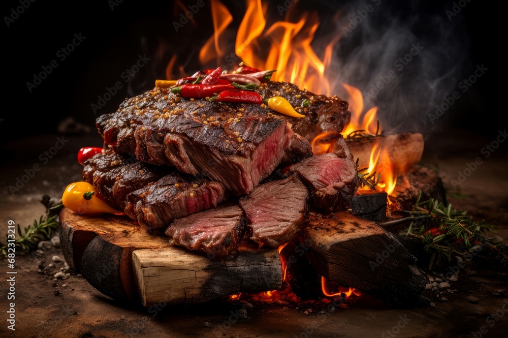 Grilled meat fire. Steal party beef. Generate Ai Grilled meat fire. Steal party beef. Generate Ai