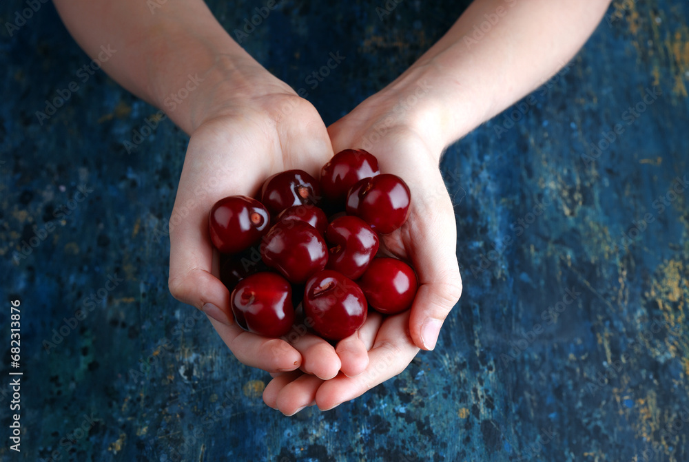 fresh organic juicy berries in hand fresh organic juicy berries in hand