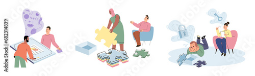 Game therapy vector illustration. Game therapy revolutionizes healthcare by integrating play and therapy for holistic well-being Games can be used as therapeutic modality to support mental health