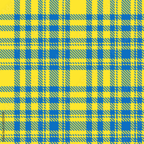 Tartan Yellow Blue Plaid Pattern Seamless. Checkered fabric texture for flannel shirt, skirt, blanket
