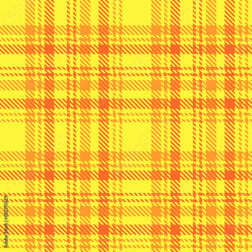 Yellow Orange Tartan Plaid Pattern Seamless. Checkered fabric texture for flannel shirt, skirt, blanket
