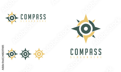 Compass logo vector modern navigation symbol. Compass illustration icon simple design.