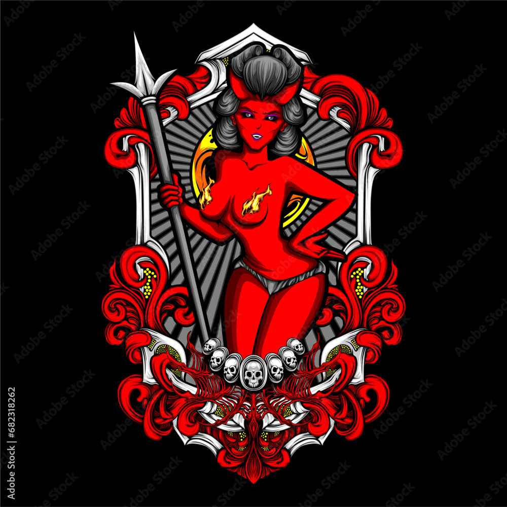 devil cupid illustration for tshirt and other devil cupid illustration for tshirt and other