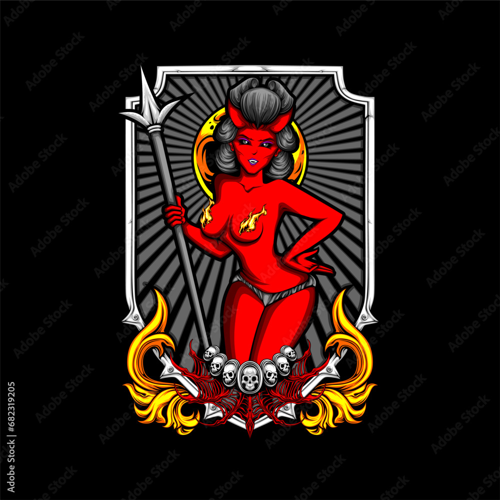 devil cupid illustration for tshirt and other devil cupid illustration for tshirt and other