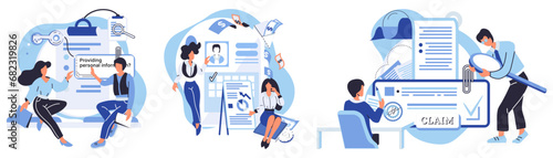 Financial audit vector illustration. Accurate calculations are indispensable for statement preparation, ensuring credibility Document inspection is integral part data verification